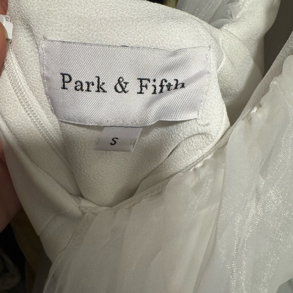Park & Fifth White Strapless Backless Mini Dress with Bow - Picture 5 of 5